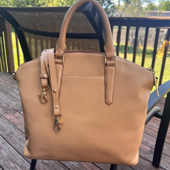 Brahmin Large Duxbury Satchel NEPAL Leather NATURAL - Picture 2 of 16